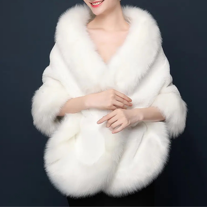 Warm Fur Scarf for Women - Elin-Black-The Livary