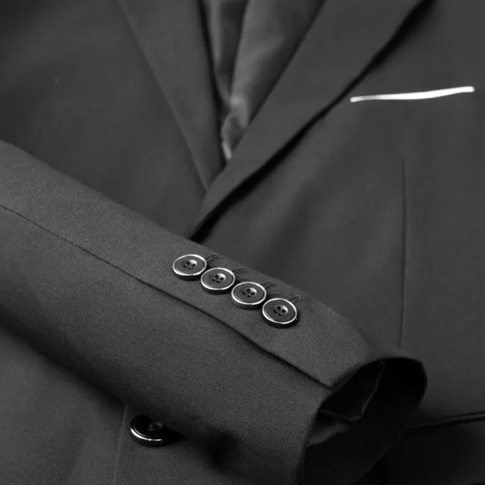 Three-Piece Formal Suit for Men - Leon-Black-S-The Livary