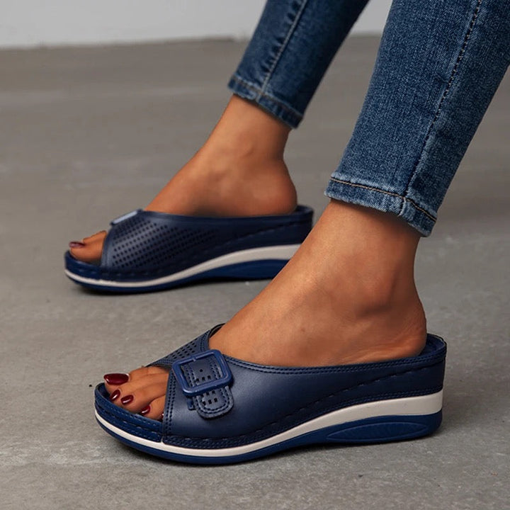 Orthopaedic comfort shoes for women - Lorena-Blue-2.5-The Livary