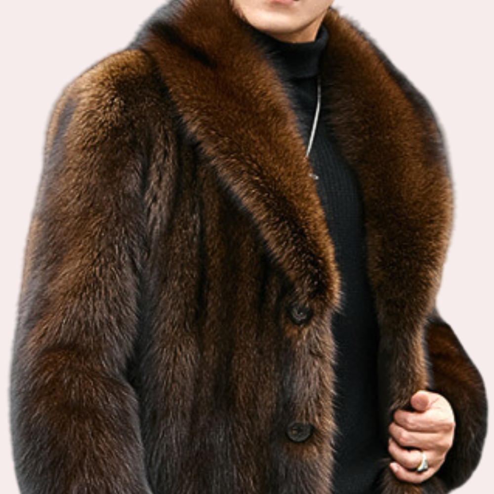 Timeless Men's Coat with Fur Look - Jules-Brown-S-The Livary
