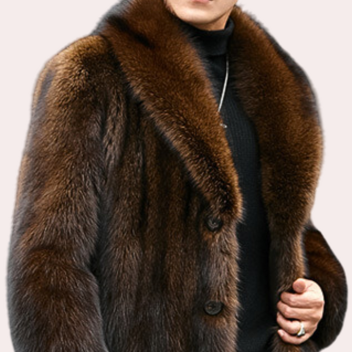 Timeless Men's Coat with Fur Look - Jules-Brown-S-The Livary