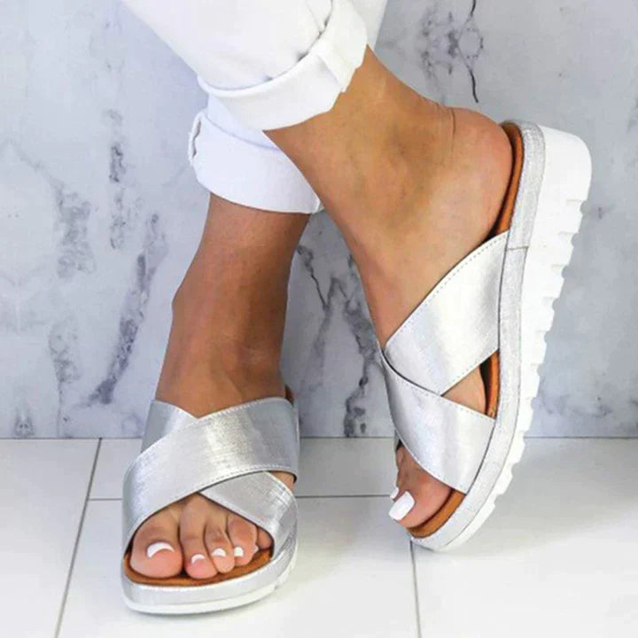 Luxury Stride Ortho-Sandals Ladies - Simone-Silver-2.5-The Livary