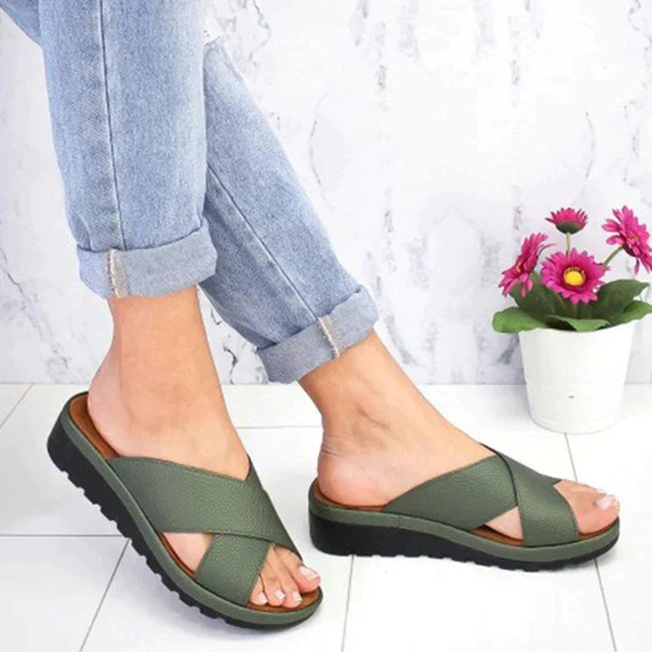 Luxury Stride Ortho-Sandals Ladies - Simone-Green-2.5-The Livary