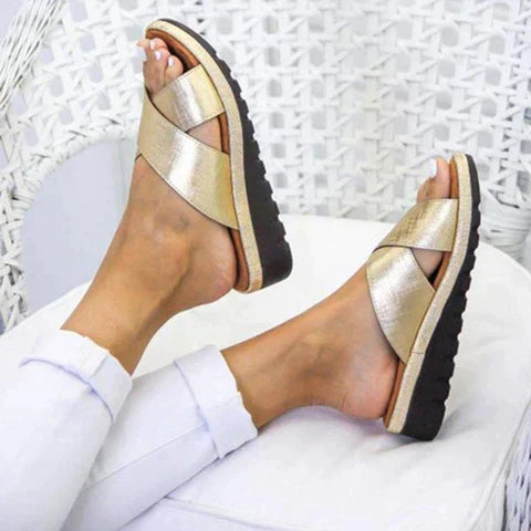 Luxury Stride Ortho-Sandals Ladies - Simone-Gold-2.5-The Livary