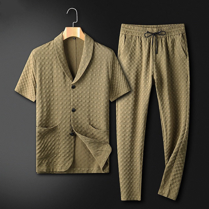 Trendy and comfortable business summer set for men – Timothy-Light green-S-The Livary
