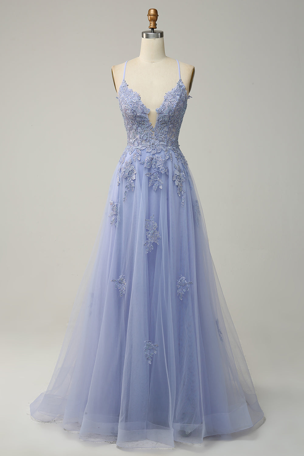 Stylish A-Line Evening Dress - Emilia-Light purple-EU32-The Livary