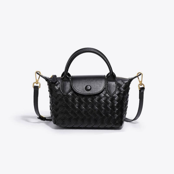 Braided Mini Bag - Elena-Black-The Livary