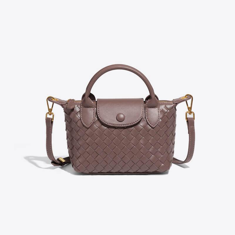 Braided Mini Bag - Elena-Dark brown-The Livary