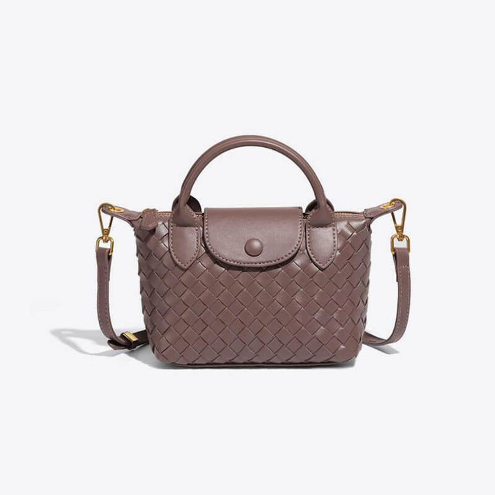 Braided Mini Bag - Elena-Dark brown-The Livary