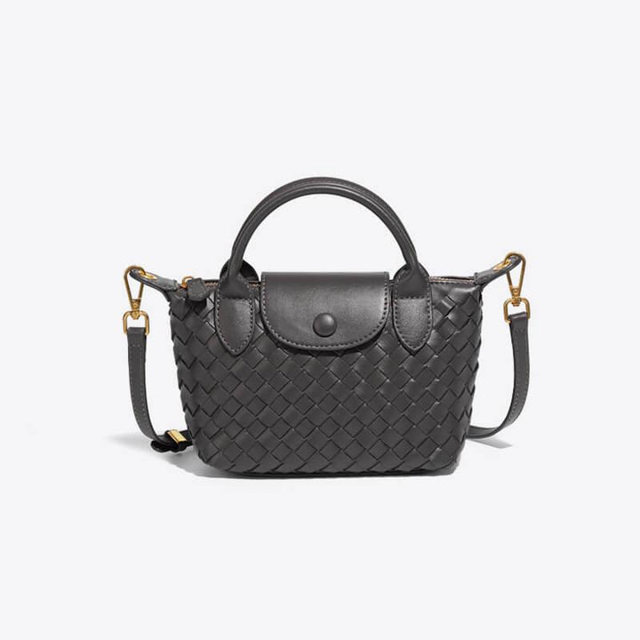 Braided Mini Bag - Elena-Dark grey-The Livary