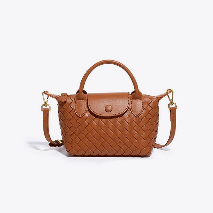 Braided Mini Bag - Elena-Brown-The Livary