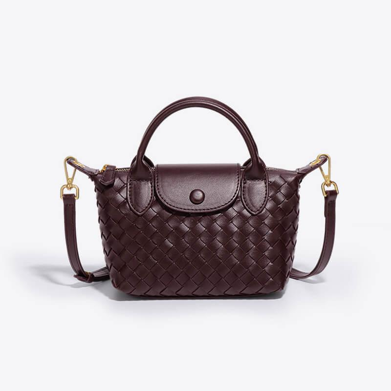 Braided Mini Bag - Elena-Bordeaux red-The Livary