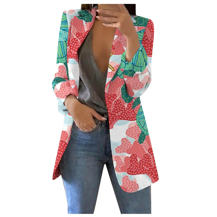 Printed Cropped Women's Blazer - Savannah-Pink-S-The Livary