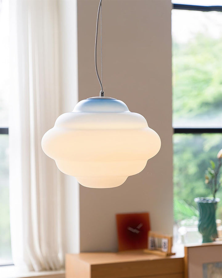 Pendant lamp with gradient and soft light diffusion - Aérola-Red-The Livary