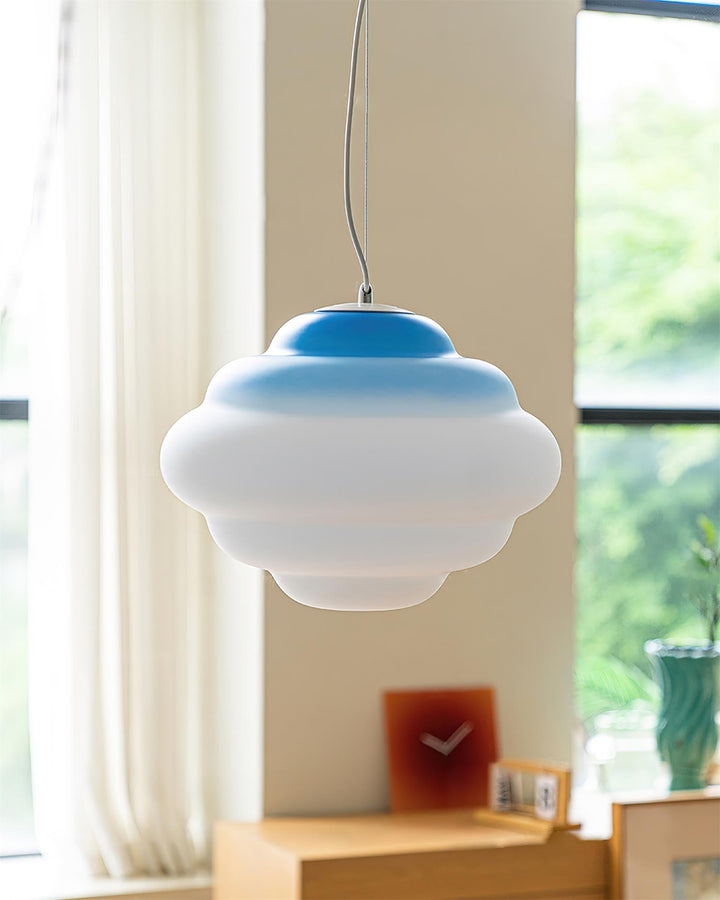 Pendant lamp with gradient and soft light diffusion - Aérola-Red-The Livary