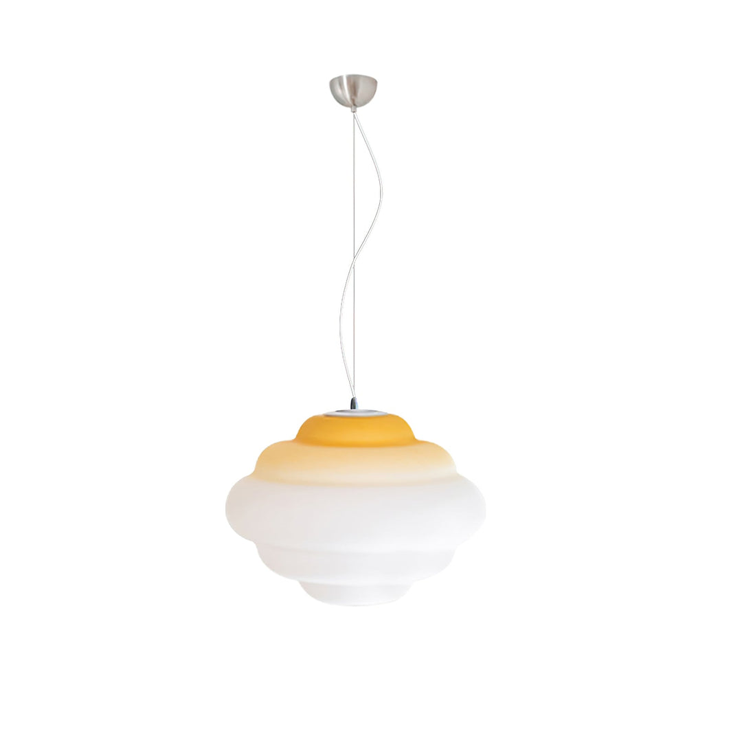 Pendant lamp with gradient and soft light diffusion - Aérola-Yellow-The Livary