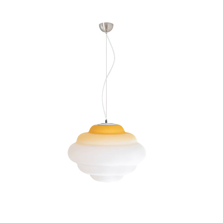 Pendant lamp with gradient and soft light diffusion - Aérola-Yellow-The Livary