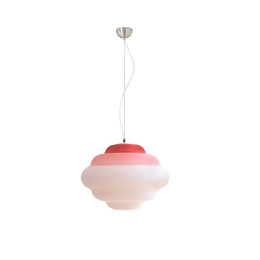 Pendant lamp with gradient and soft light diffusion - Aérola-Red-The Livary