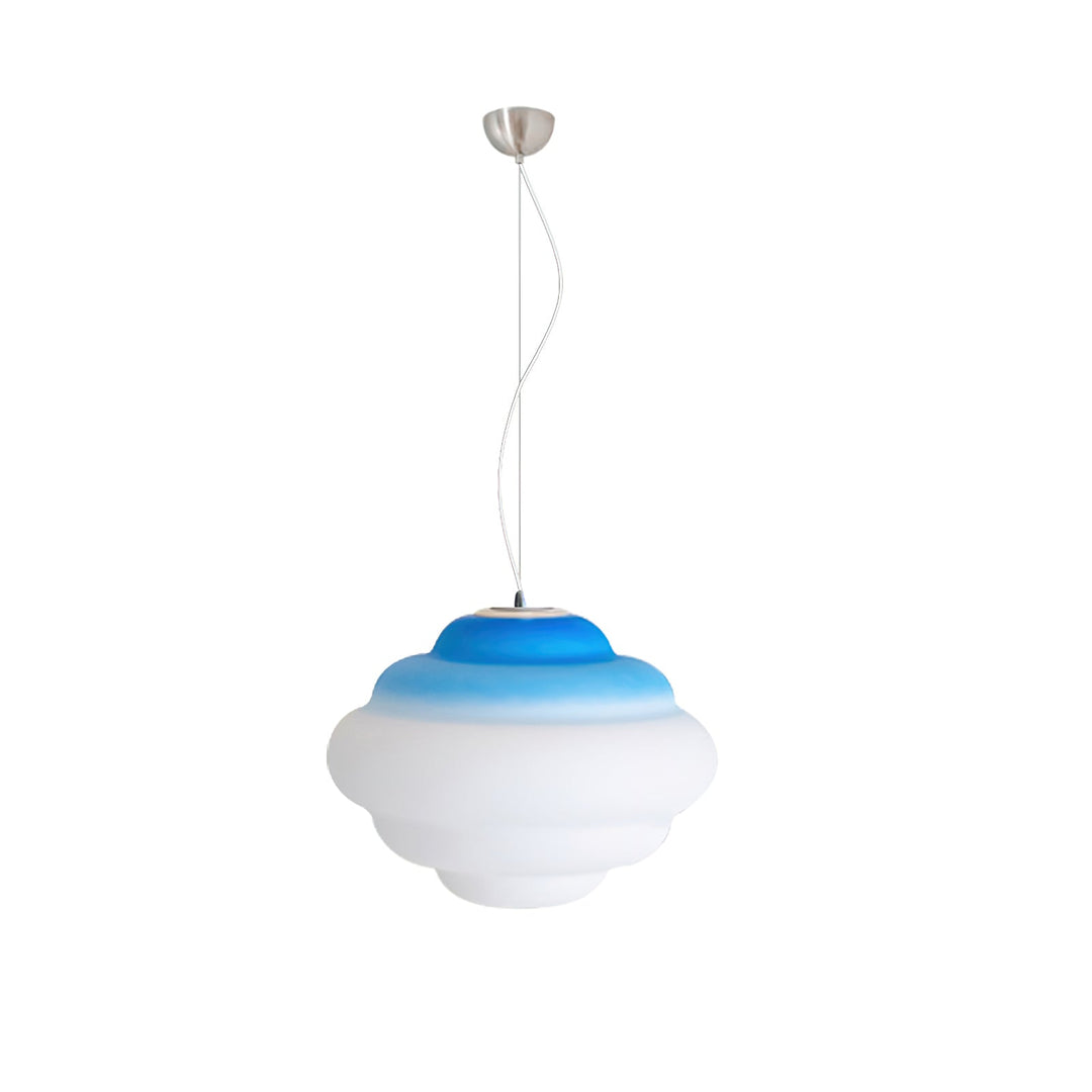 Pendant lamp with gradient and soft light diffusion - Aérola-Blue-The Livary
