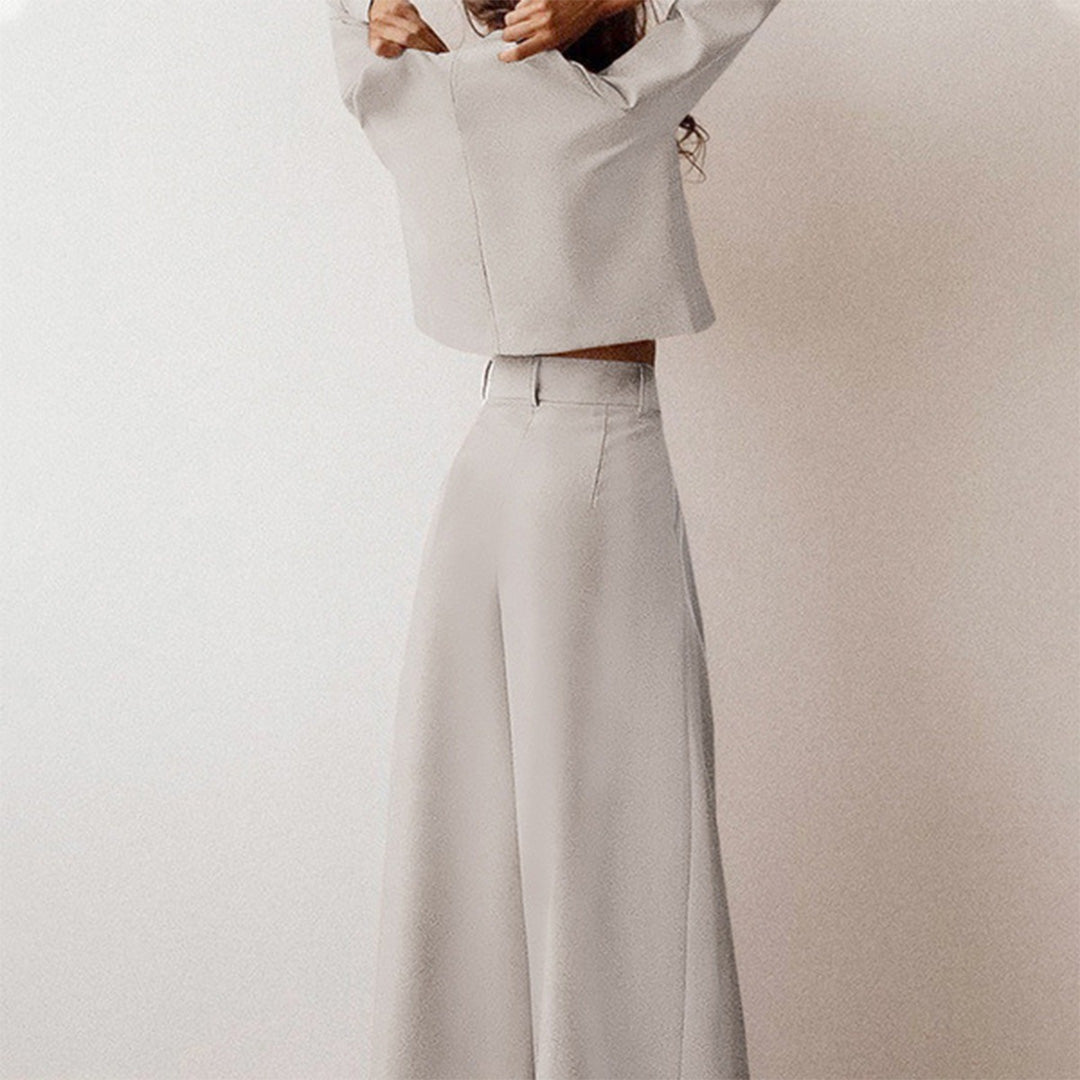Trendy Two-Piece Palazzo Set - Amara-Black-S-The Livary