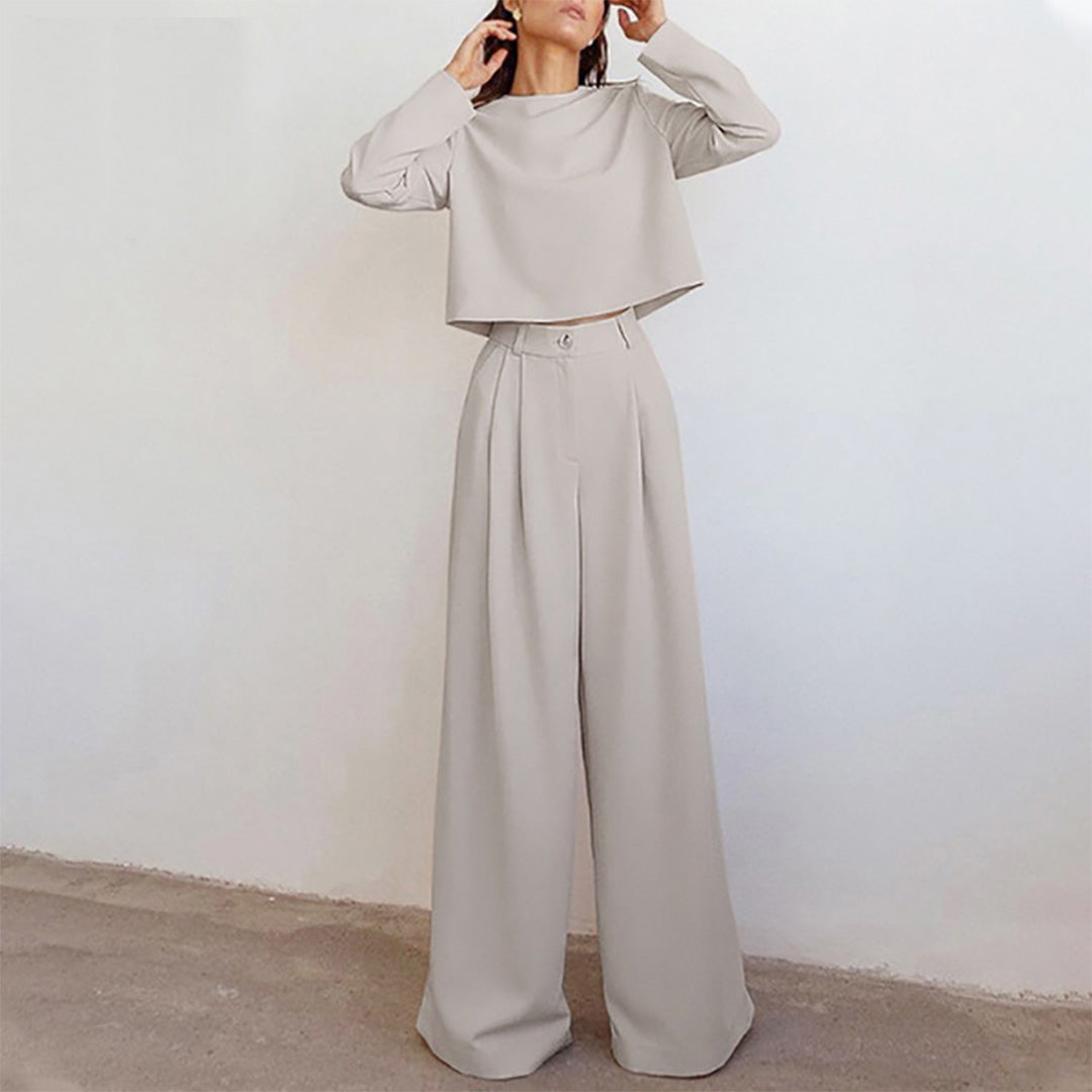 Trendy Two-Piece Palazzo Set - Amara-Black-S-The Livary