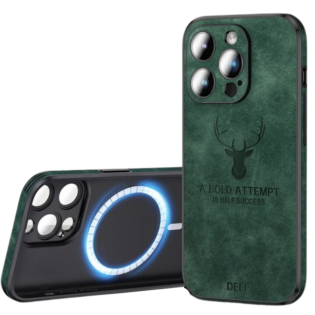 Luxury Deer Leather iPhone Case - Veltro-Dark Green-iPhone 15 Pro Max-The Livary