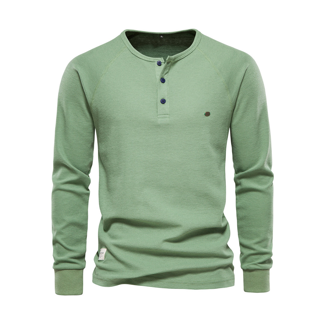 Stylish Men's Long Sleeve Shirt - Milo-Green-S-The Livary