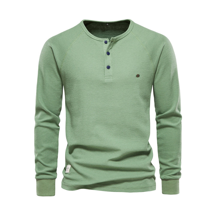 Stylish Men's Long Sleeve Shirt - Milo-Green-S-The Livary