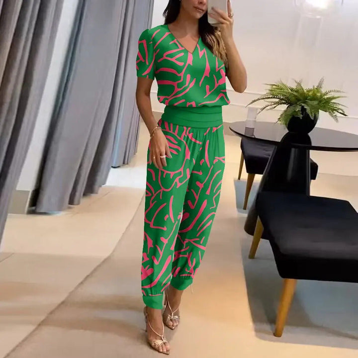 Stylish Printed Jumpsuit - Nova-Green-S-The Livary