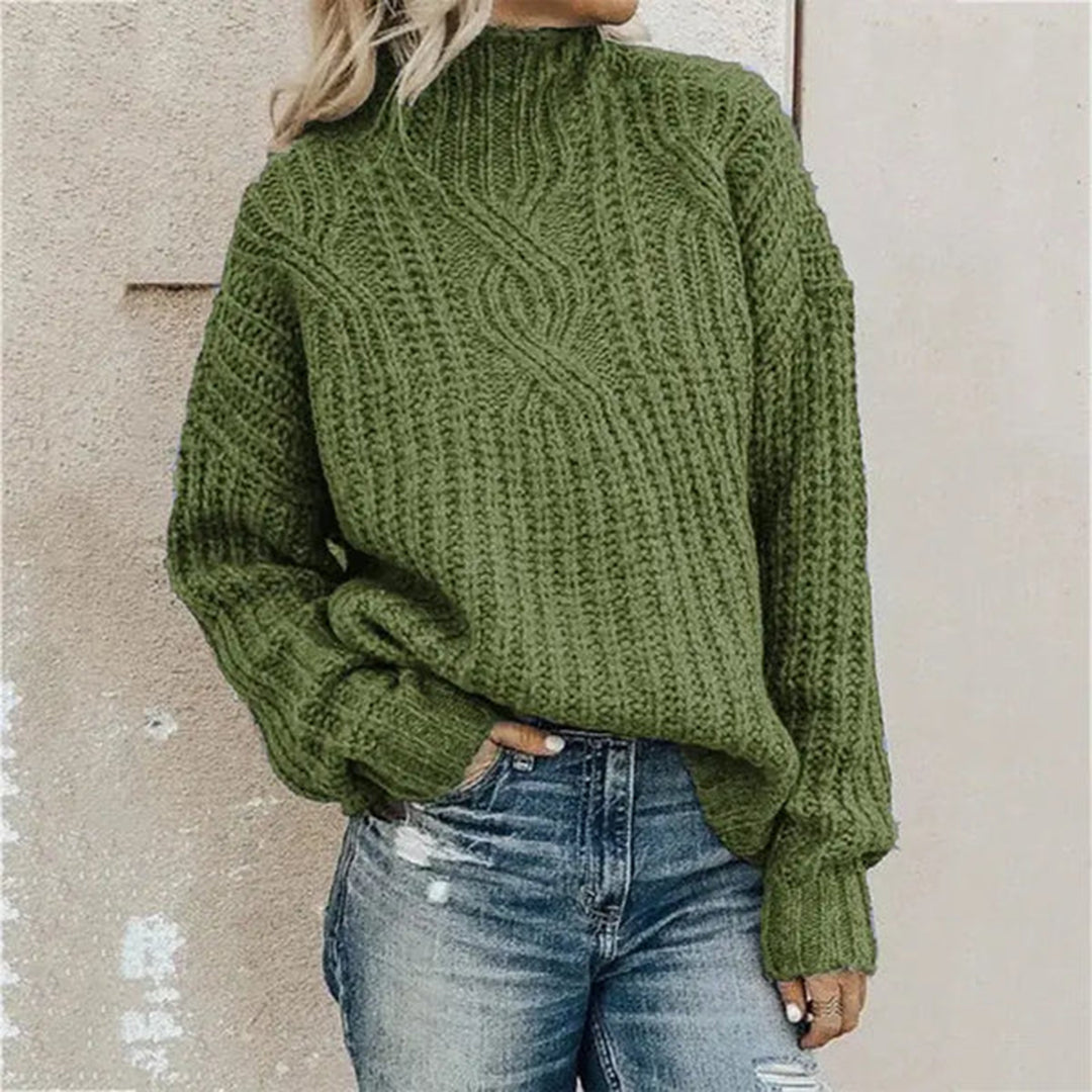 Comfortable Knitted Women's Sweater - Lily-Green-One Size-The Livary