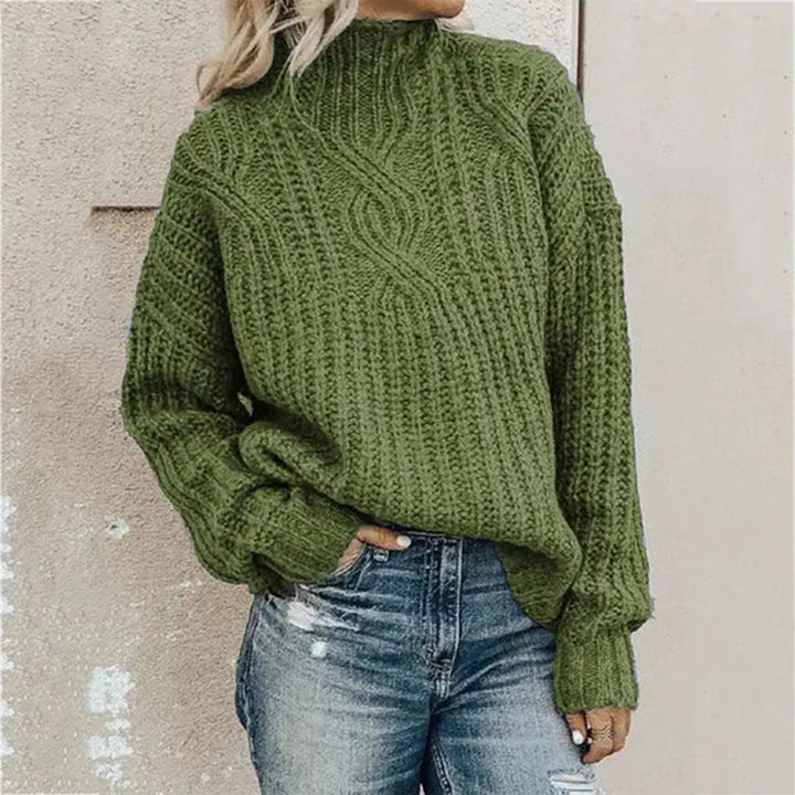 Comfortable Knitted Women's Sweater - Lily-Green-One Size-The Livary
