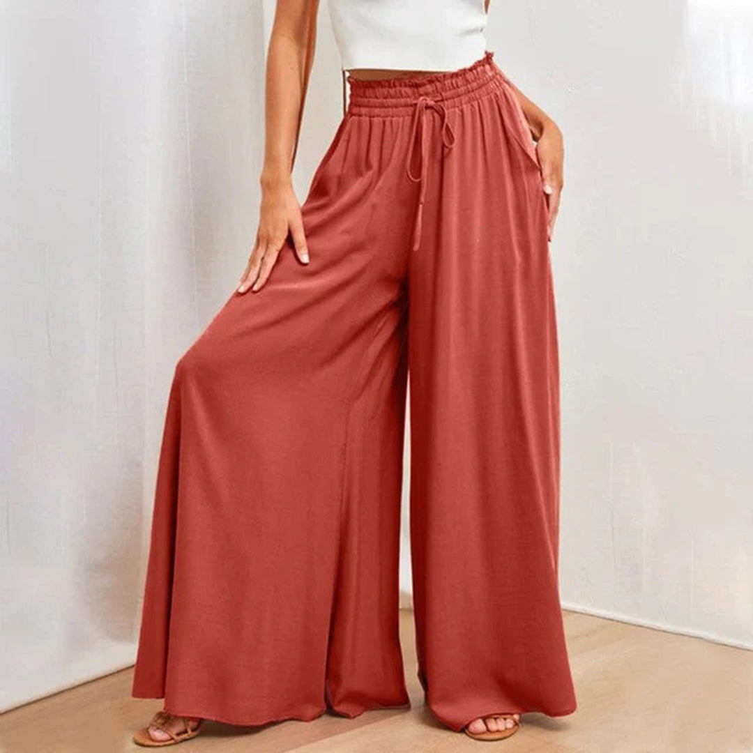 Casual High Waist Trousers for Women - Isla-Red-S-The Livary