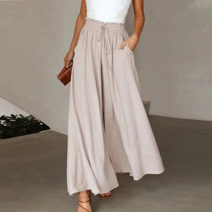 Casual High Waist Trousers for Women - Isla-Apricot-S-The Livary
