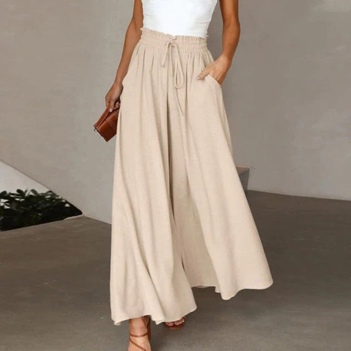 Casual High Waist Trousers for Women - Isla-Beige-S-The Livary