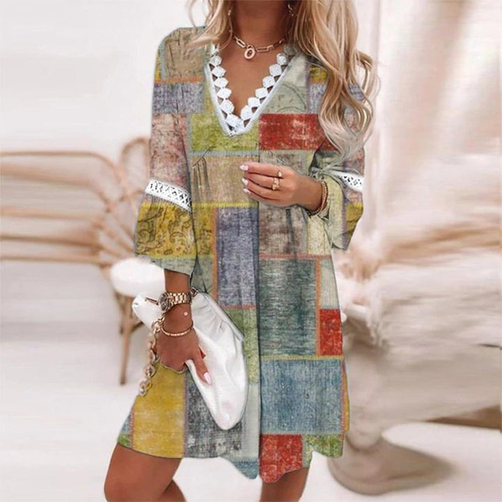Printed Loose Dress - Amara-Yellow-S-The Livary