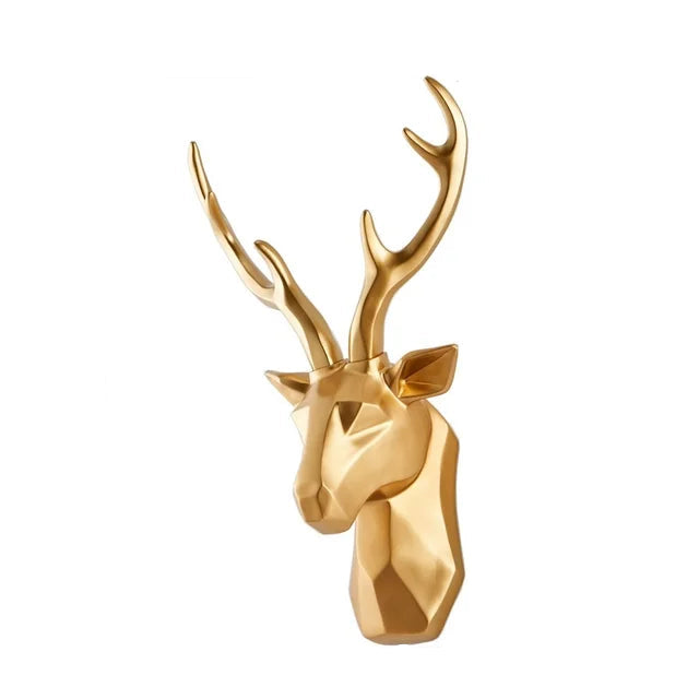 3D Deer Head Sculpture for a Majestic Atmosphere - RegalDeer-Black-D30 x H45cm-The Livary