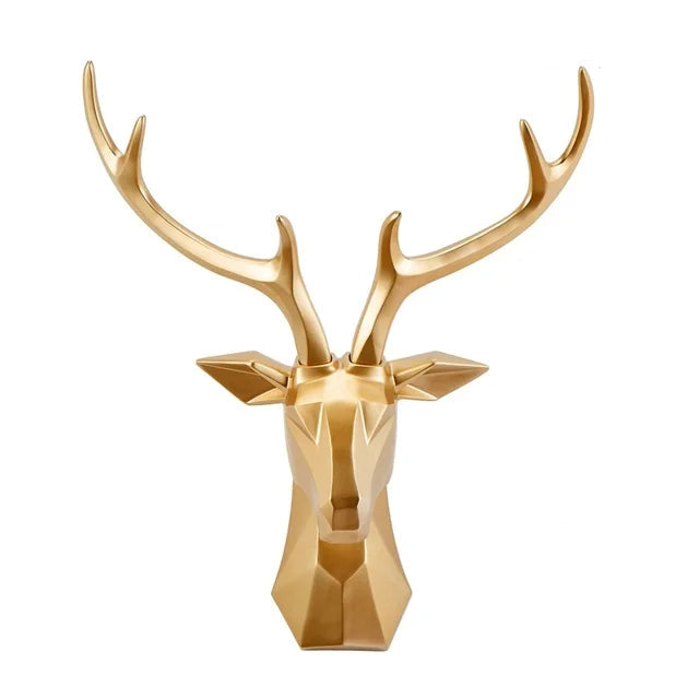 3D Deer Head Sculpture for a Majestic Atmosphere - RegalDeer-Black-D30 x H45cm-The Livary