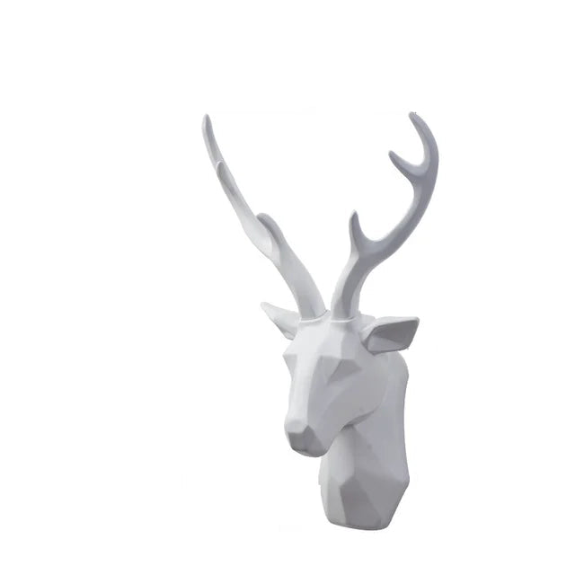 3D Deer Head Sculpture for a Majestic Atmosphere - RegalDeer-Black-D30 x H45cm-The Livary