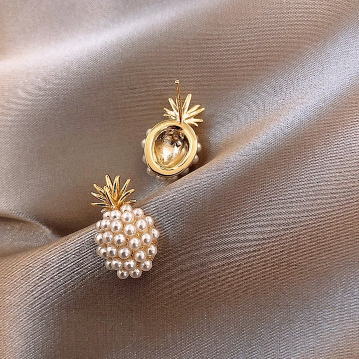Tropical Pineapple and Pearl Earrings - Leilani-The Livary