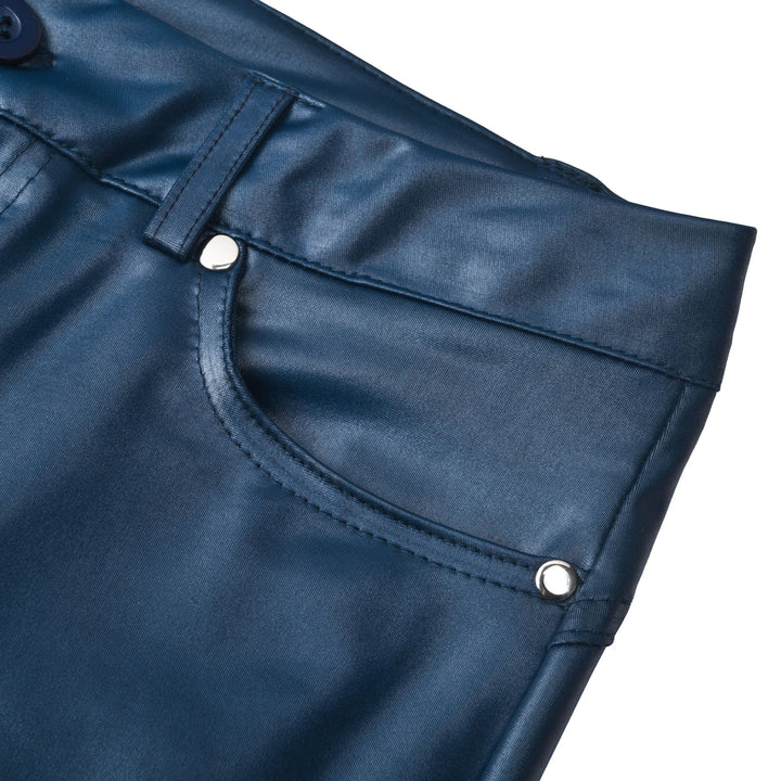 Leather stretch trousers with a high waist - Raffaela-Black-S-The Livary