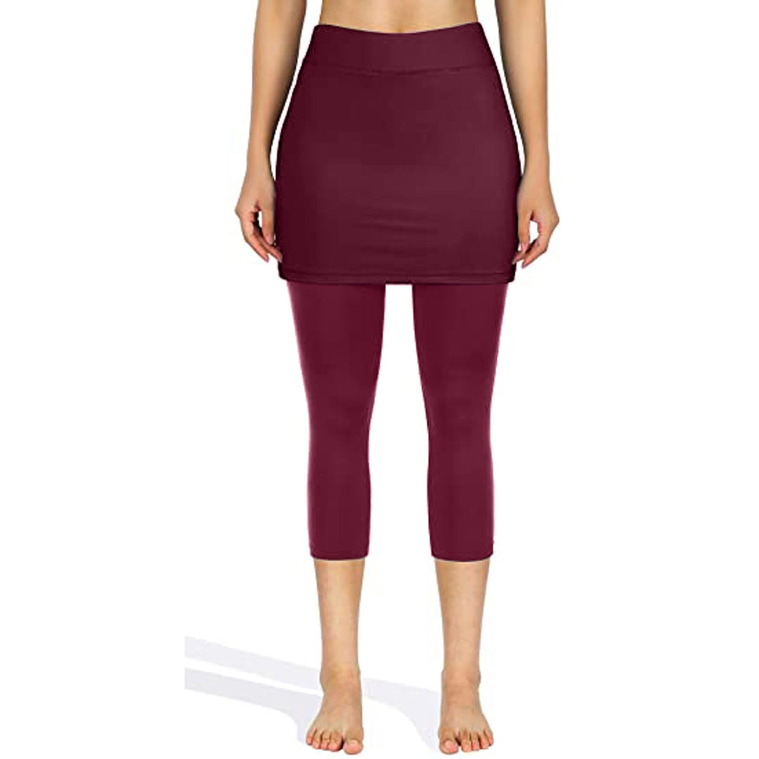 Rock leggings with practical side pockets – Mireille-Wine red-S-The Livary