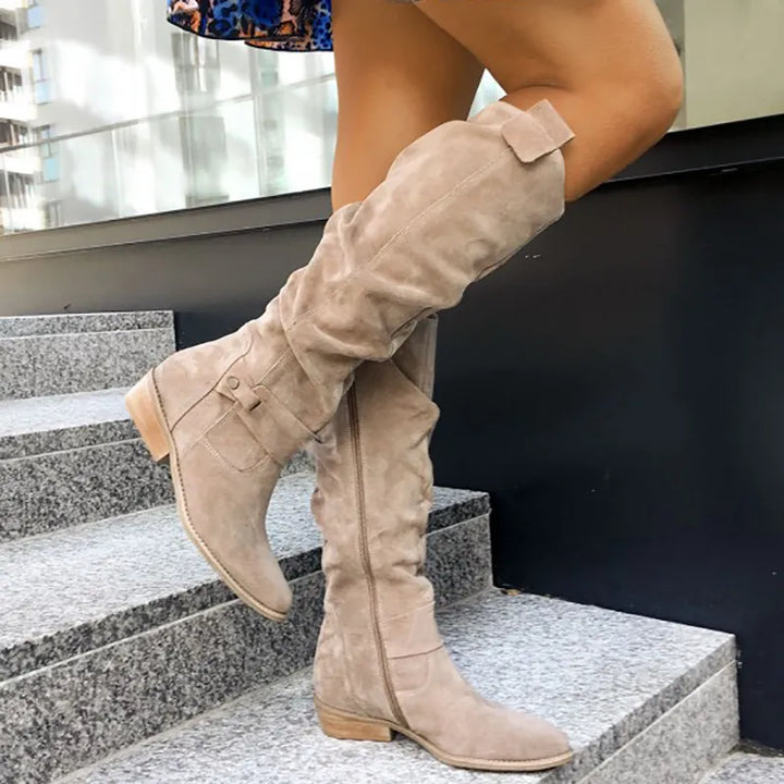 Stylish Knee-High Winter Boots for Women - Frost-Beige-2.5-The Livary