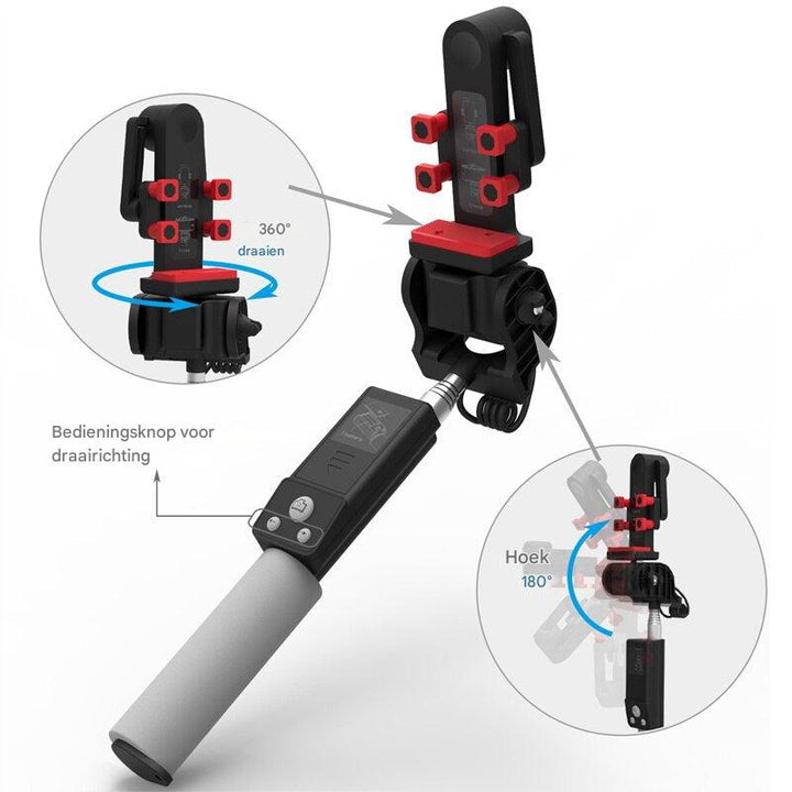 Bluetooth Selfie Stick with 360° Rotation – SpinShot-Black-The Livary
