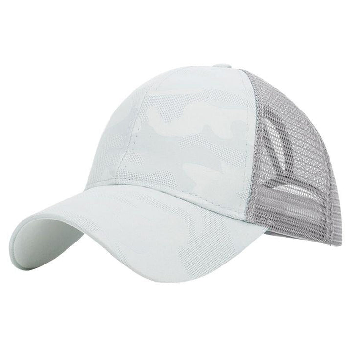 Trendy women's baseball cap with ponytail hole & Velcro closure – Leona (1+1 FREE)-Grey-The Livary