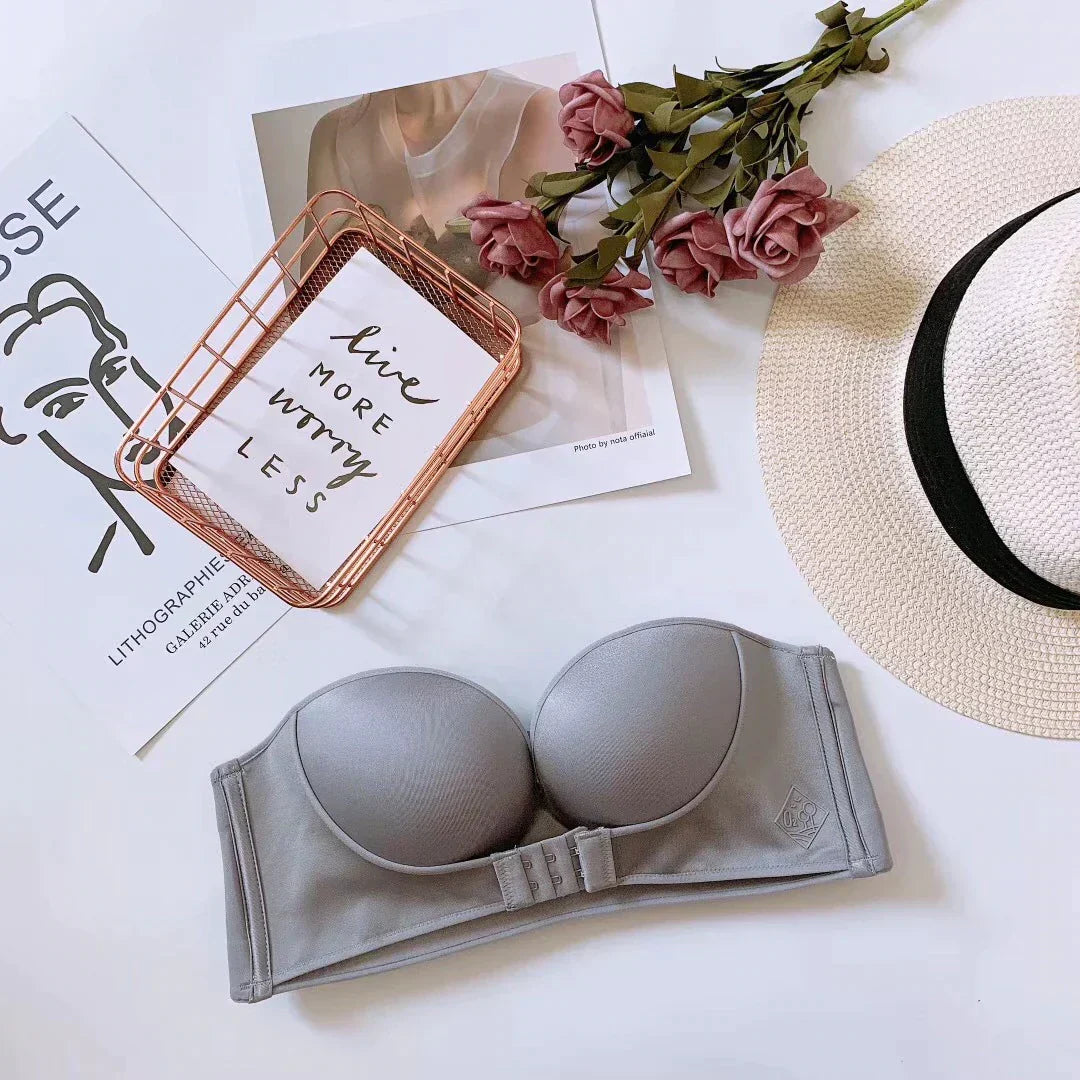 Strapless push-up bra with lifting effect – buy 1, get 1 free – Elina-Grey-10-A-The Livary