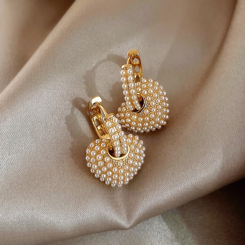Stylish Gold Pearl Earrings for Women - Anne-The Livary
