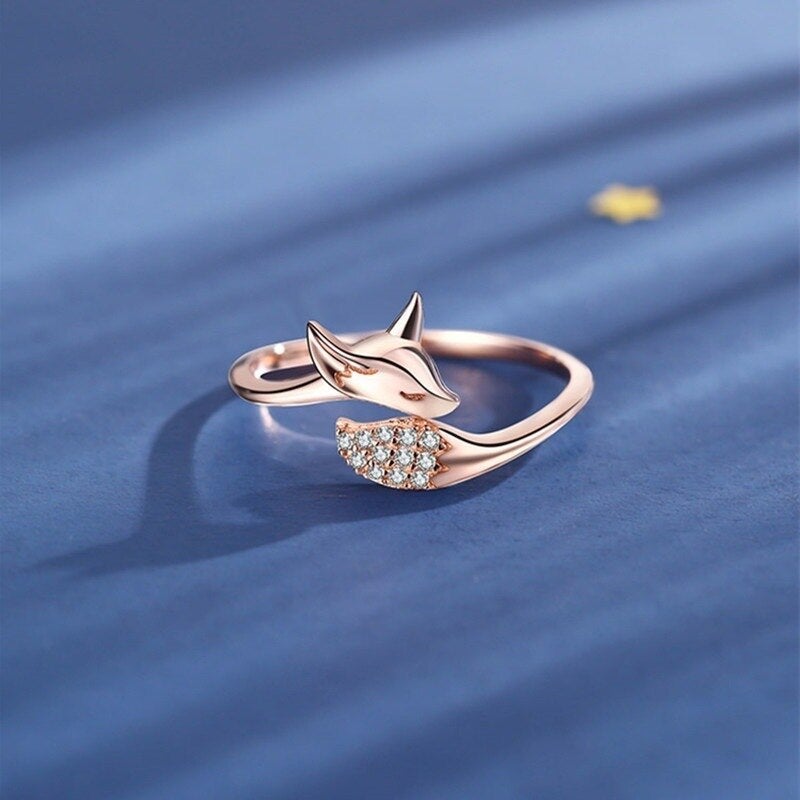 Rosé Silver Fox Ring - Finn (1+1 FREE)-5-The Livary