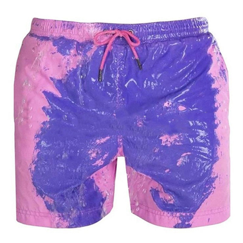 Colour-changing men's swimming shorts with thermal effect – Summer highlight 2025-Pink-S-The Livary