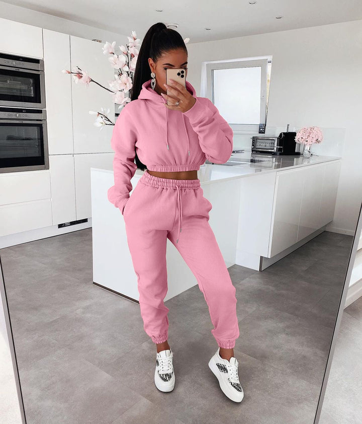 Casual Soft Jogging Set - Ella-Pink-S-The Livary