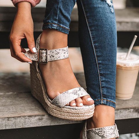 Orthopedic Wedges with Buckle - Mila-Snake-4.5-The Livary